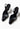 Chanel vintage Camellia heels in black leather - front view