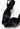 Chanel vintage Camellia heels in black leather - material/texture close-up