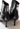 Chanel vintage boots in black leather with interlocking CC logo embroidery - hardware close-up