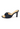 Chanel Camellia heels in black leather with crocheted raffia and CC pearl button - side view