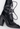 Chanel boots in black patent leather with silver-tone chain, 2013 - side profile