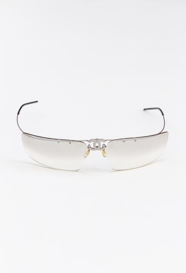 Chanel vintage fold-up glasses with CC logo - front view