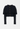 Chloe cardigan in black plush wool and cashmere blend in deep classic navy with antique-finish dome buttons, 2024 - front view