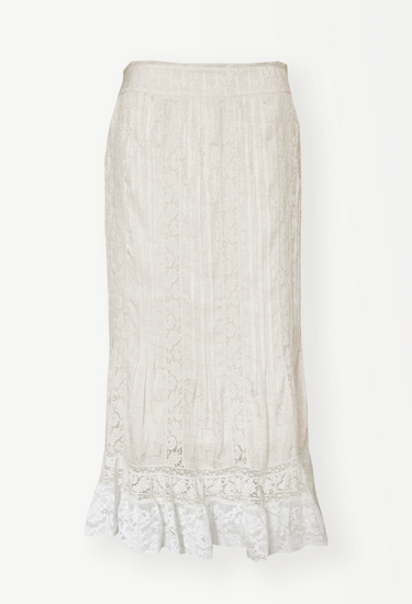 Christian Dior Galliano era monogram skirt in beige silk - front view