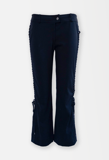 Christian Dior John Galliano black side lace up pants, F/W 2002 - front view