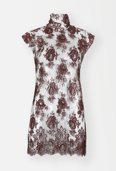 Dolce & Gabbana tunic in chocolate-hued floral lace, 2001 - front view