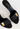 Gucci vintage denim mules in black canvas and leather with gold tone hardware - top view