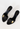 Gucci vintage denim mules in black canvas and leather with gold tone hardware - angled view