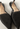 Gucci vintage cutout western mules in black canvas + leather - back view
