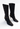 Gucci Tom Ford knee boots in black GG monogram canvas with with leather harness straps, anchored by gold-tone horse bit hardware and fine chain - angled view