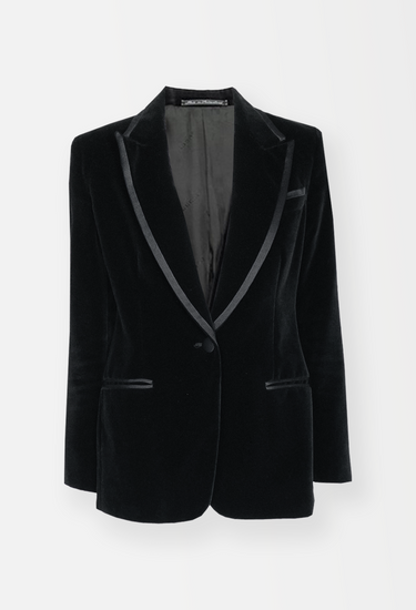 Gucci x Tom Ford tuxedo blazer in black velvet, 1996 - front view