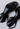 Louis Vuitton vintage plum heels in black patent leather with plum-toned velvet bow accent and gold-tone - back view