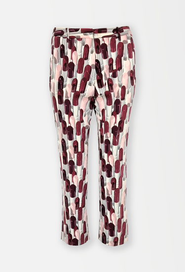 Prada capris in multicoloured lipstik print, 2000 - front view