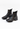 Prada vintage split sole boots in black leather, 1999 - angled view