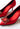 Roger Vivier efflorescence pumps in red satin with brand's signature crystal-embellished buckle - side profile
