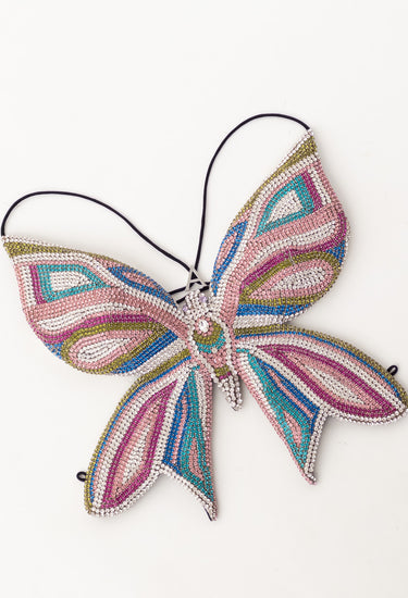 Area NYC Crystal Butterfly Top in colorful crystals - angled view