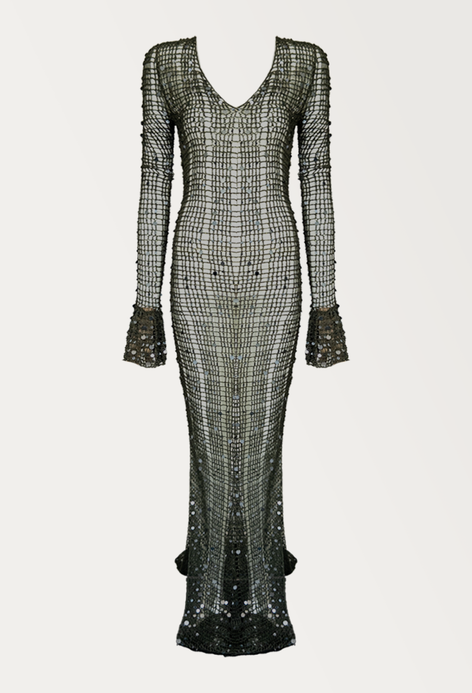 aya muse sequin dress Morel cutout sequined maxi dress in beige - Aya Muse