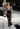 Chanel gown in black crepe with blush-pink beaded draping, 2003 - worn/try-on view