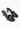 Chanel mules in black patent leather with engraved ‘CC’ logo - angled view