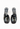 Chanel mules in black patent leather with engraved ‘CC’ logo - front view
