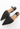 Chanel perforated heels in black supple leather with subtle tonal interlocking CC logo - bottom view