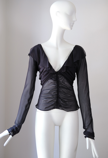 Gucci x Tom Ford F/W 2003 Silk Ruched Top