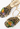 Dolce and Gabbana heels in leopard print satin with hand-beaded floral appliqués and metallic gold leather straps -  pattern/print detail