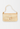 Fendi vintage baguette Bagb in gold textured leather with gold metal FF clasp - front view