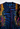 Gianni Versace skirt suit set in Op Art print of blue and black wool with ornate baroque borders and lush still-life motifs in rich jewel tones, 1991 - pattern/print detail