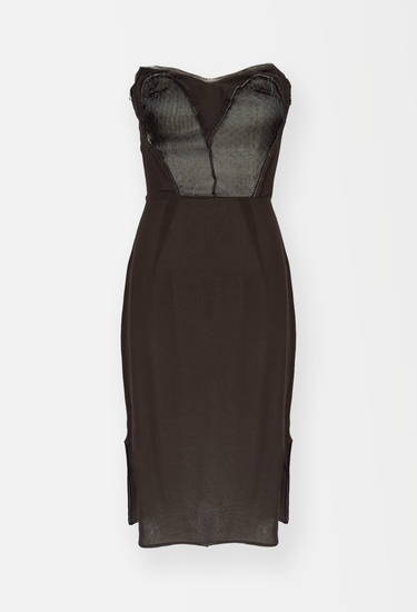Yves Saint Laurent Tom Ford Era Chinoiserie Dress in whisper-weight silk-blend chiffon with a python-print motif, 2004 - back view