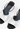 Gucci Vintage slingback mules in silver leather and black leather soles - angled view