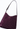 Gucci x Tom Ford bag in deep plum velvet with tonal monogram embroidery and leather strap and silver-tone hardware, 1997 - angled view