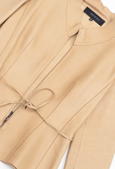 Gucci x Tom Ford Beige Leather Jacket