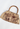 Gucci x Tom Ford handbag in beige leather and brown floral tattoo print with bamboo top handles, 2003 - angled view