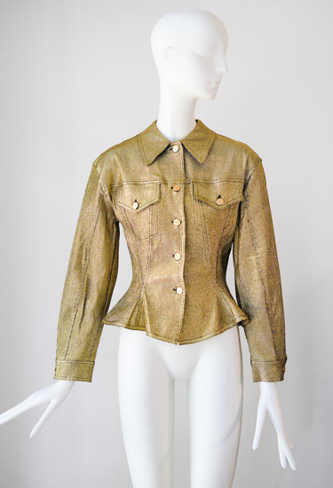 Jean Paul Gaultier S/S 1989 Gold Lame Jacket