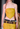 Miu Miu cropped bandana top in mustard-hued leather, 2024 - worn/try-on view