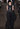 Ralph Lauren purple label pleated gown in black leather, 2013 - worn/try-on view