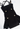 Versace dress in black wool with adjustable gold-tone buckle strap  - angled view