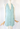 Versace x Dua Lipa mini halter dress in fresh pastel blue crepe - worn/try-on view